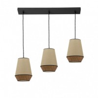 Distribuidor - Lâmpadas Diversas | Lâmpadas Modernas | REGLETA CAMPANA 3XE27 SACO/MARRON REGX66X12 CM Ref: 173993102